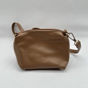 Anthropologie Crossbody Mini Bag Brown Faux Leather Boho Indie Minimalist